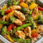 Colorful Chicken & Veggie Stir-Fry with Rice
