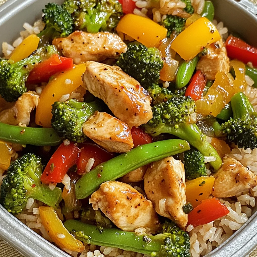 Colorful Chicken & Veggie Stir-Fry with Rice