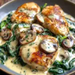Creamy Chicken with Spinach and Mushrooms