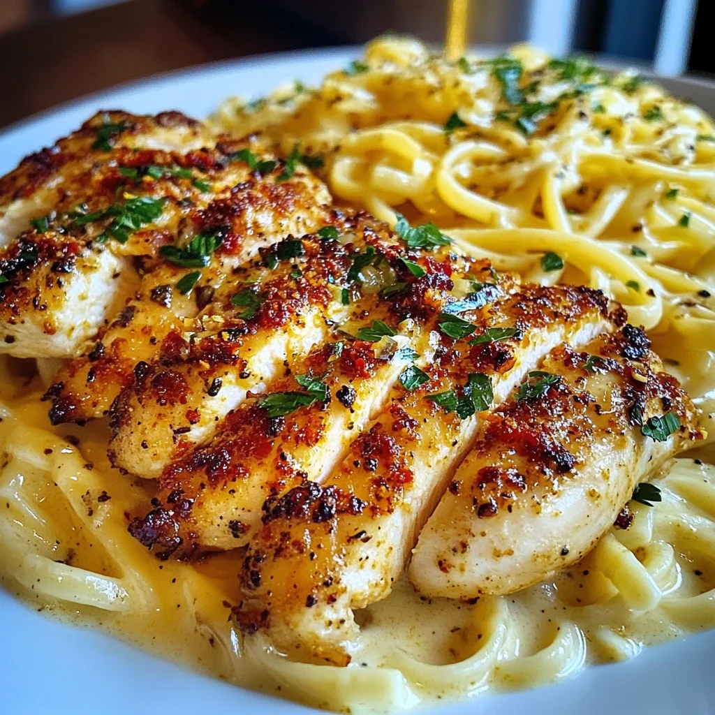 Creamy Mozzarella Chicken Linguine with Cajun Garlic Butter