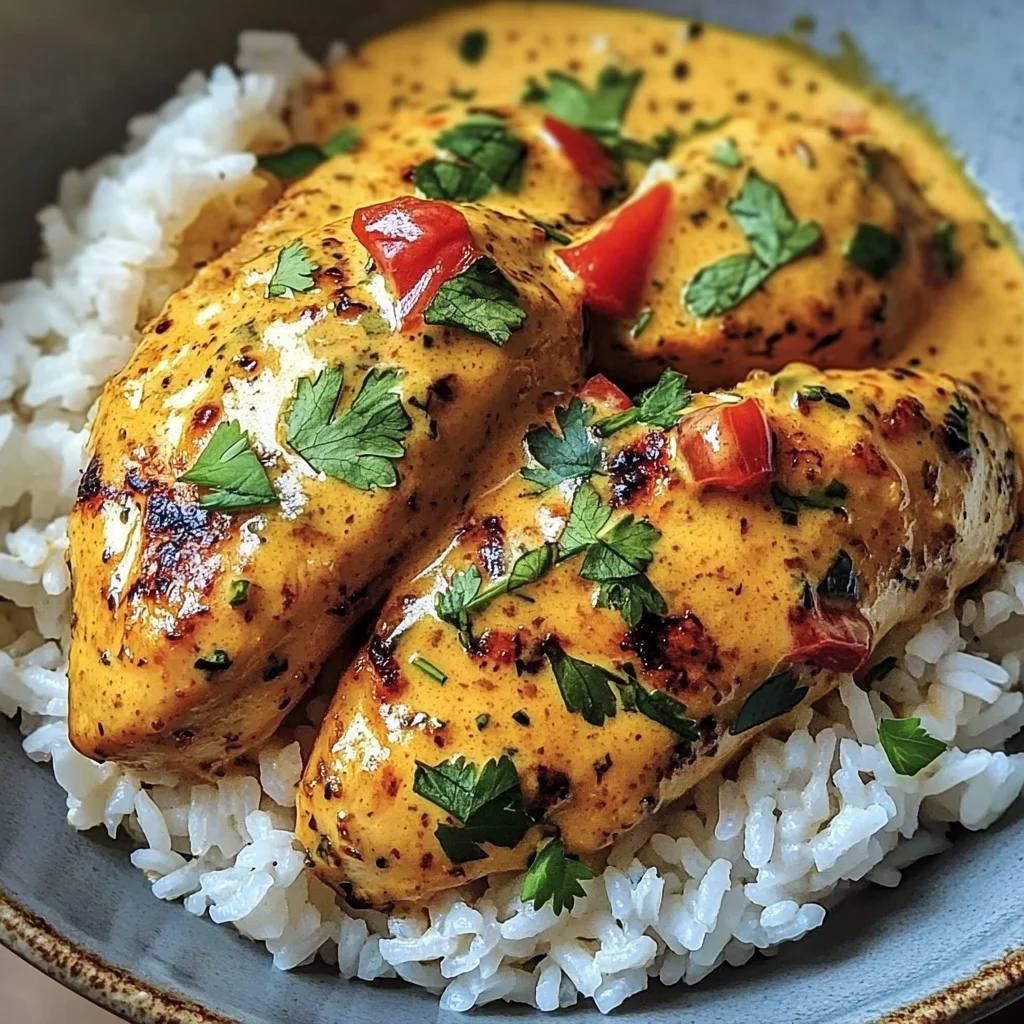 Creamy Peri-Peri Chicken Over Garlic Rice