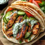 Greek Chicken Gyros with Cucumber Tzatziki