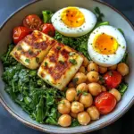 Halloumi & Chickpea Power Bowl with Soft-Boiled Egg