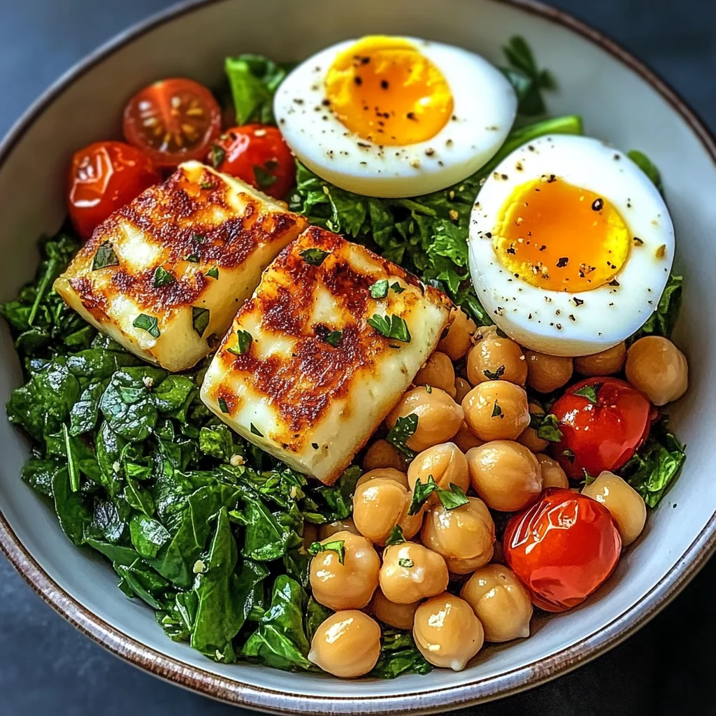 Halloumi & Chickpea Power Bowl with Soft-Boiled Egg