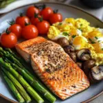 Nourishing Pan-Seared Salmon with Asparagus and Scrambled Eggs Recipe
