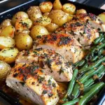 One-Pan Garlic Herb Chicken with Potatoes & Green Beans