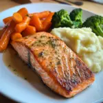 Salmon with Mashed Potatoes and Vegetables