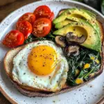 Savory Breakfast Plate with Mushrooms & Avocado