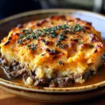 Savory Ground Lamb Shepherds Pie with Creamy Sweet Potato Mash