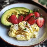 Scrambled Eggs with Avocado & Strawberries