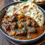 Slow-Cooked Beef Curry with Buttery Garlic Naan