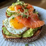 Smoked Salmon & Avocado Breakfast Toast with Fresh Fruit