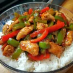 Spicy Pepper Chicken Stir-Fry with Rice