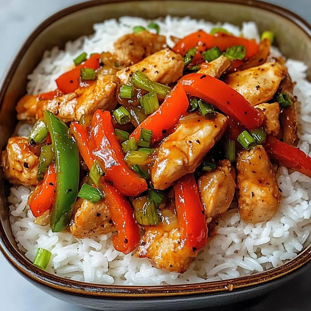 Sweet & Spicy Chicken Stir-Fry with Rice