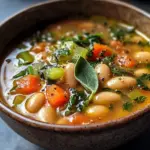 Rustic Tuscan Bean Soup with Fresh Herbs