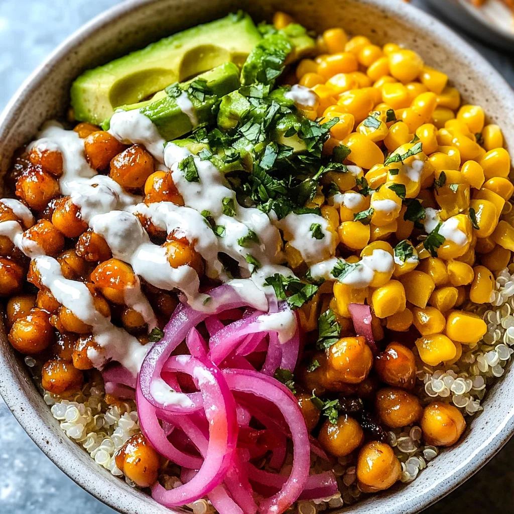 BBQ Ranch Chickpea Quinoa Bowls