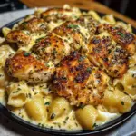 Cheddar Parmesan Garlic Butter Chicken and Creamy Shells
