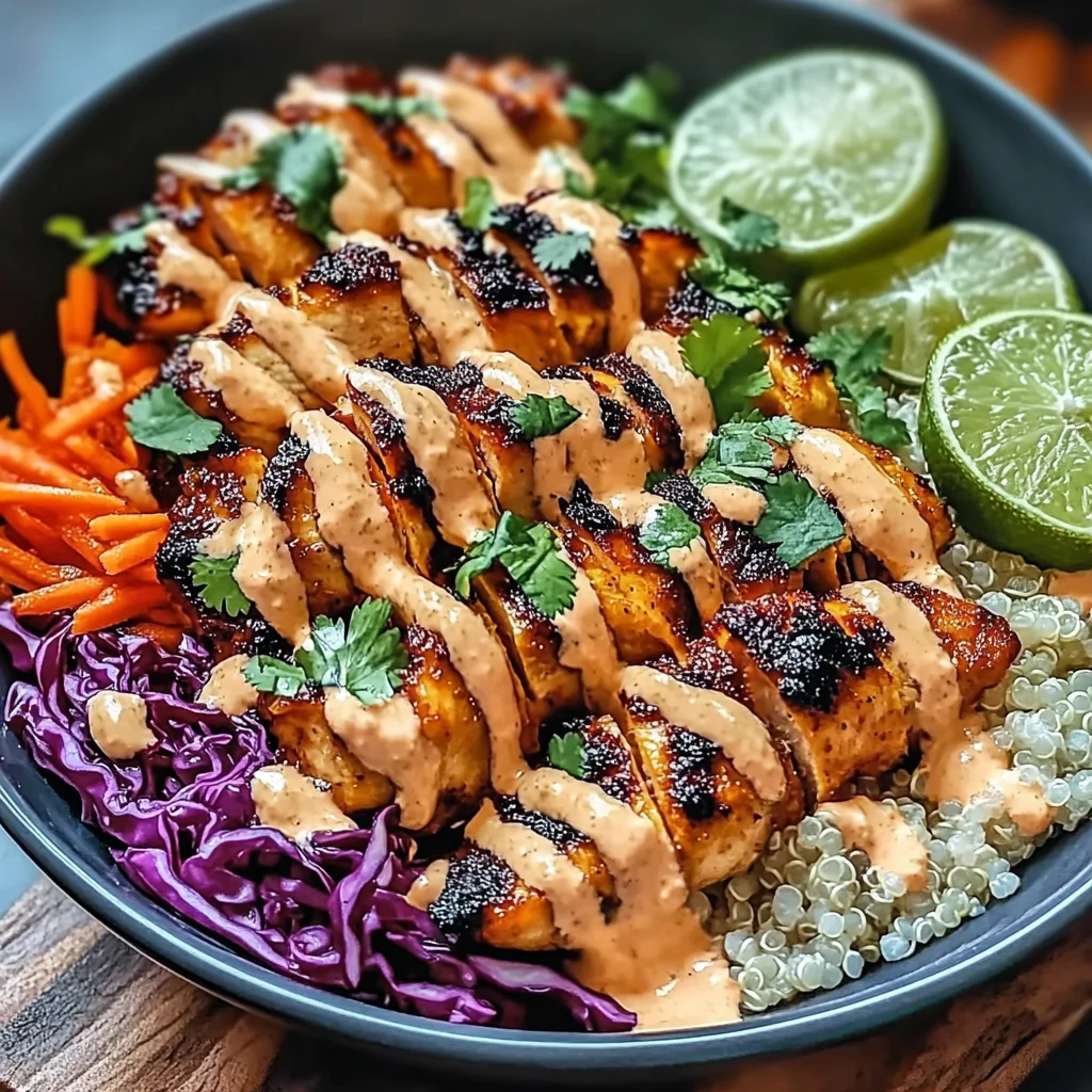 Chicken Quinoa Bowls with Coconut Lime Drizzle