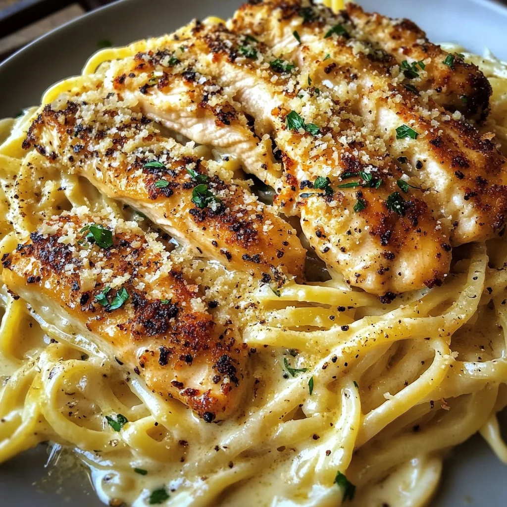 Creamy Garlic Butter Chicken Linguine