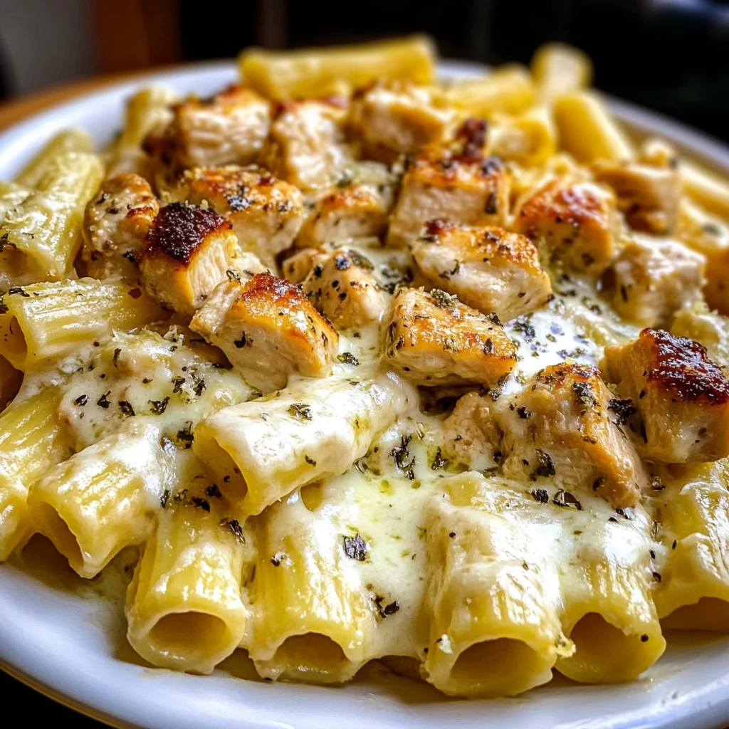 Creamy Lemon Garlic Chicken Rigatoni