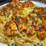 Garlic Butter Chicken Linguine with Velveeta Parmesan Cream