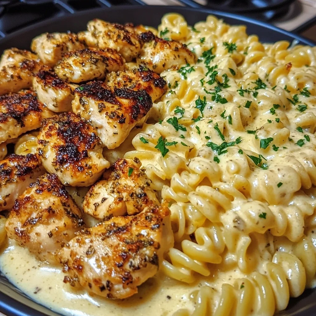 Garlic Butter Chicken Rotini with Velveeta Alfredo Sauce
