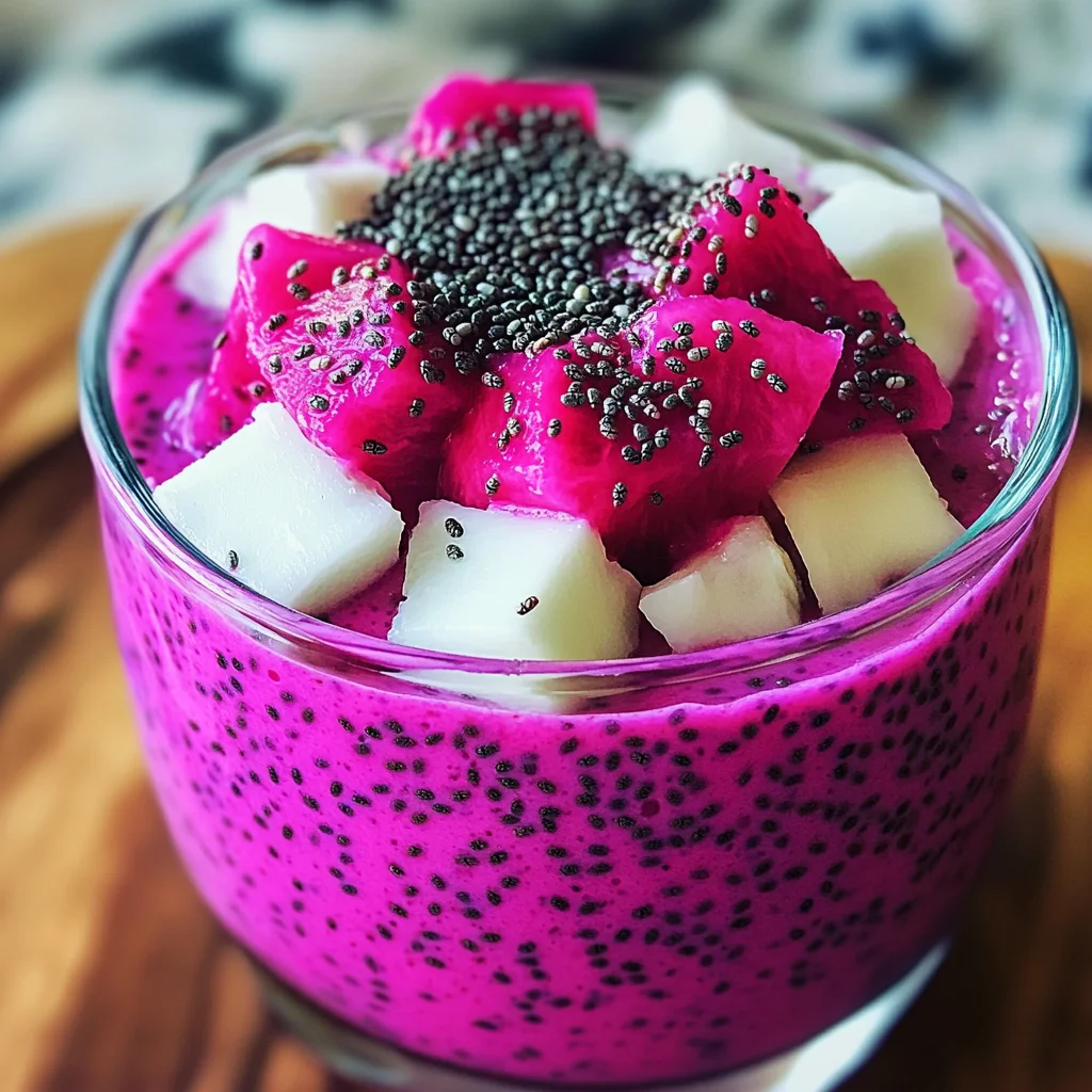 Low Calorie Dragon Fruit Chia Seed Pudding