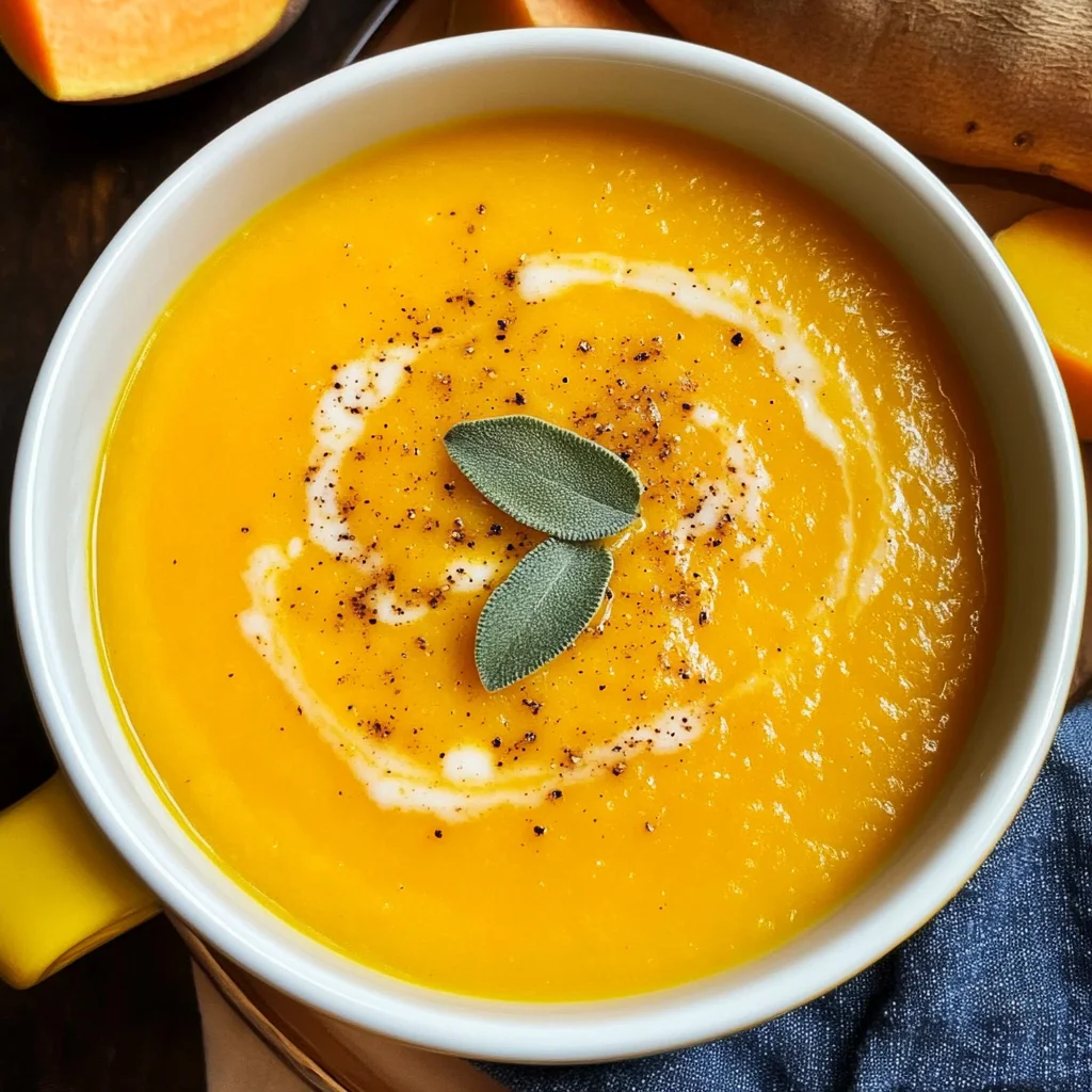 Roasted Butternut, Sweet Potato and Carrot Soup