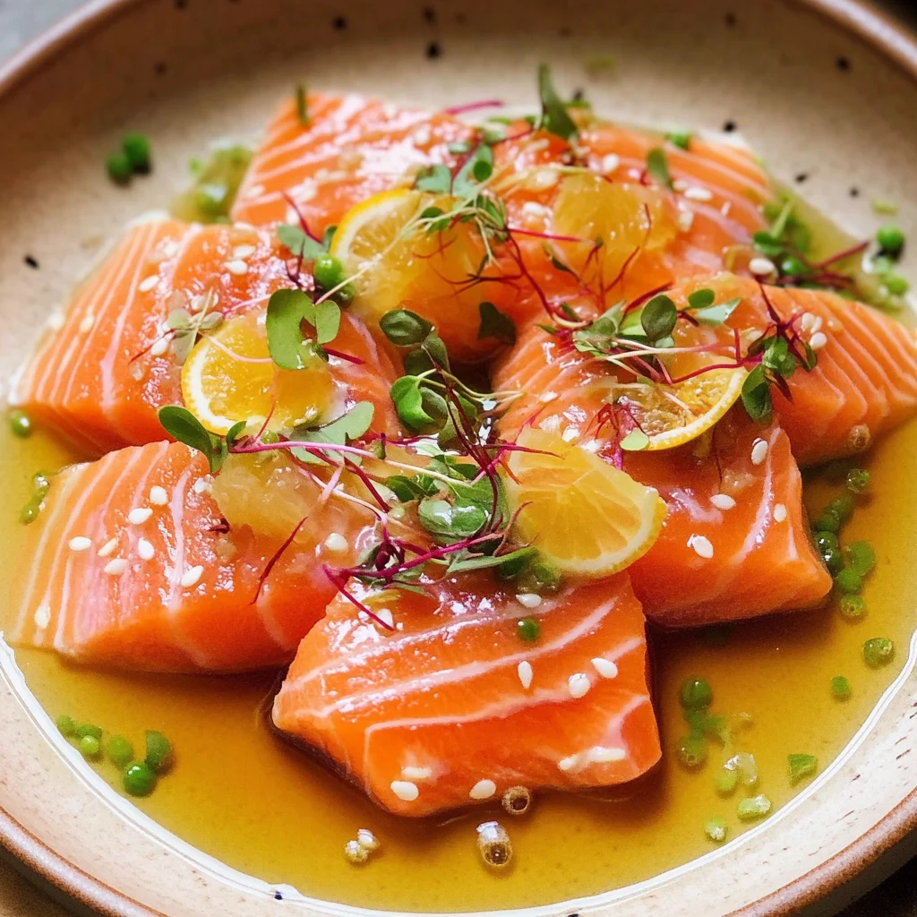Salmon Crudo with Citrus Soy Dressing