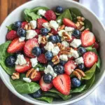 Spinach Strawberry Salad with Feta Cheese
