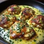 Bobby Flay Chicken Thighs with Creamy Garlic Sauce