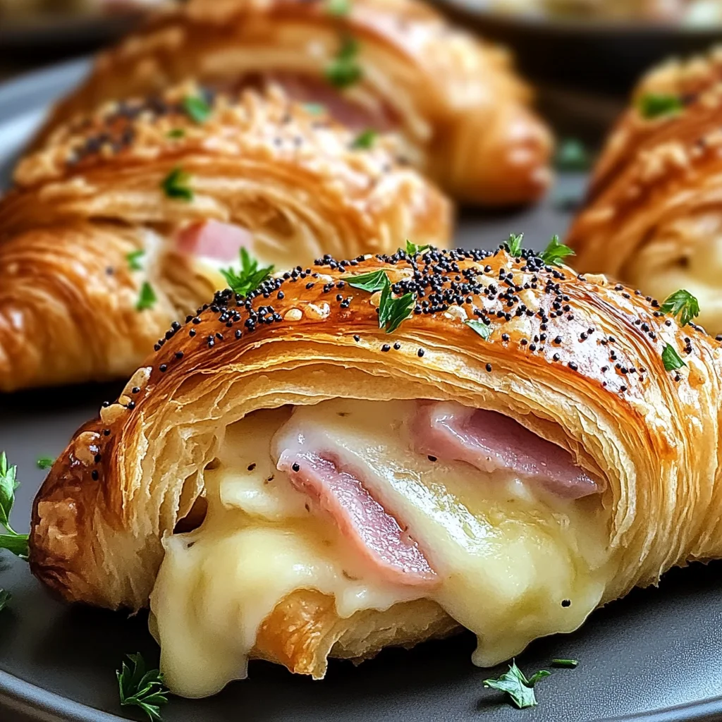 Brunch Baked chicken ham and Cheese Croissants for Effortless Mornings
