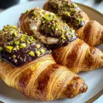 Chocolate Pistachio Croissants with Ricotta