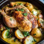 Creamy Lemon and Herb Pot Roasted Chicken