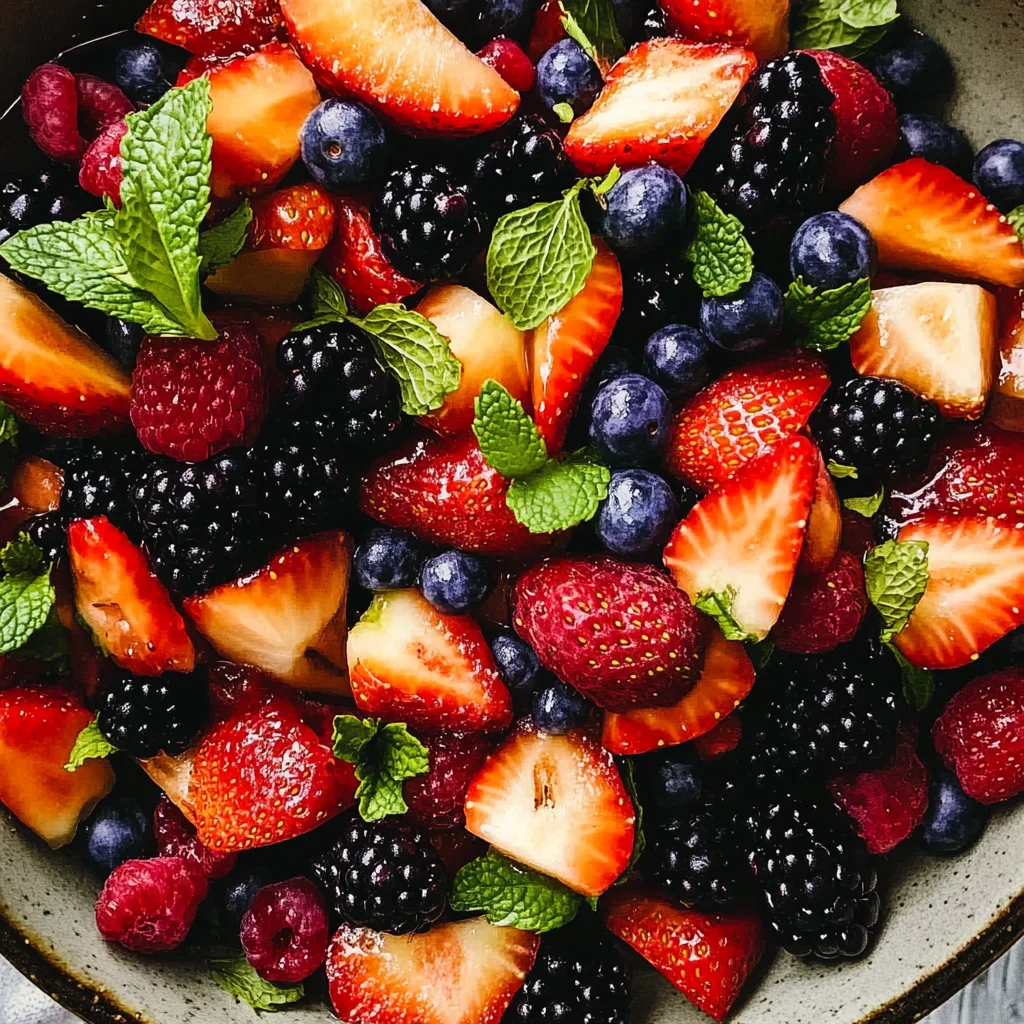 Fresh Berry Salad with Honey and Mint