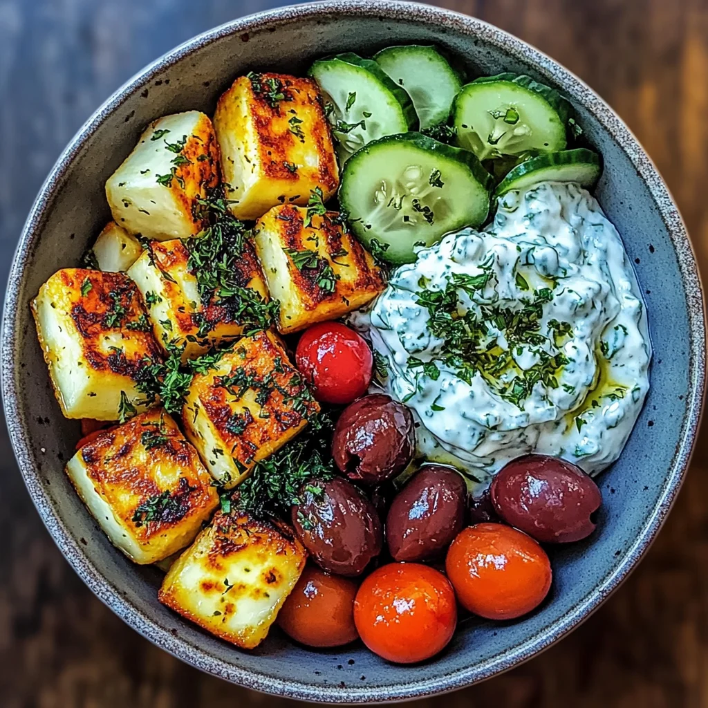 Greek Halloumi Bowls with Tzatziki