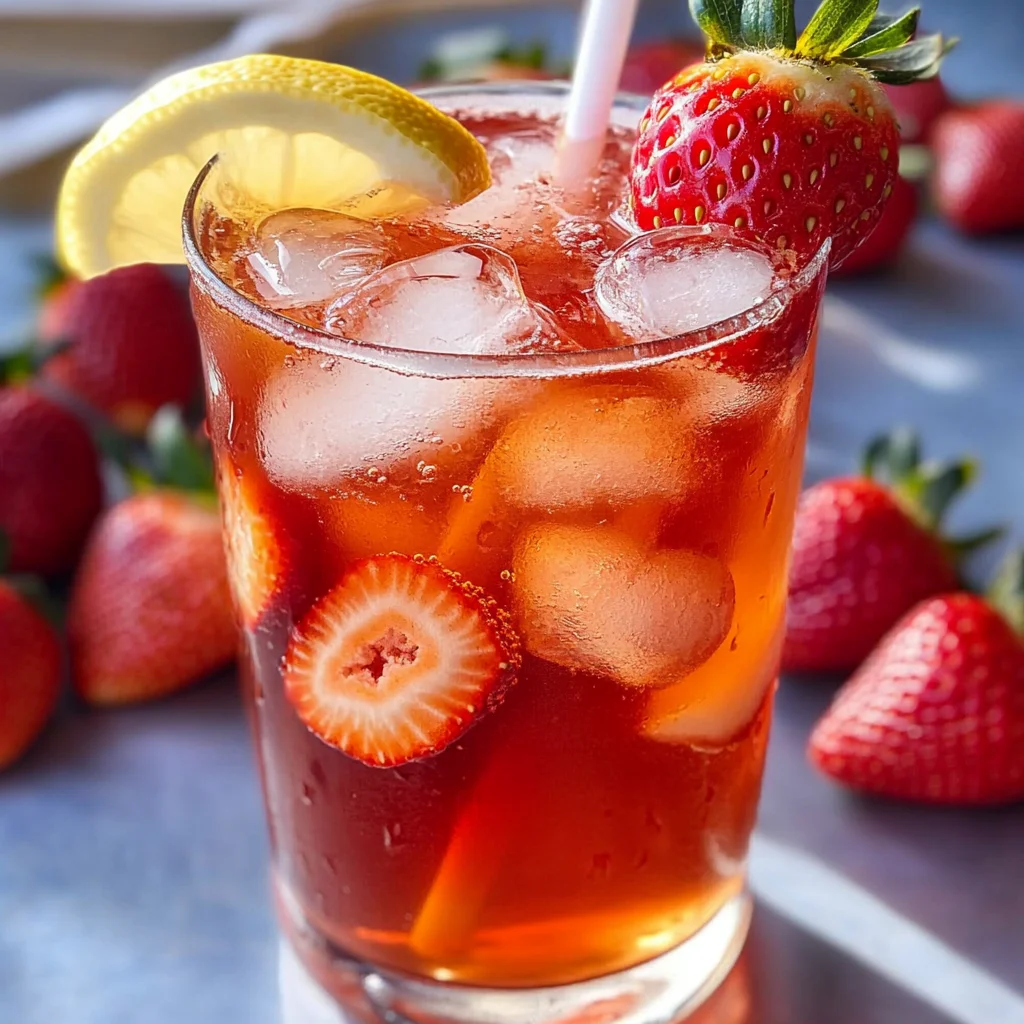 Homemade Strawberry Iced Tea