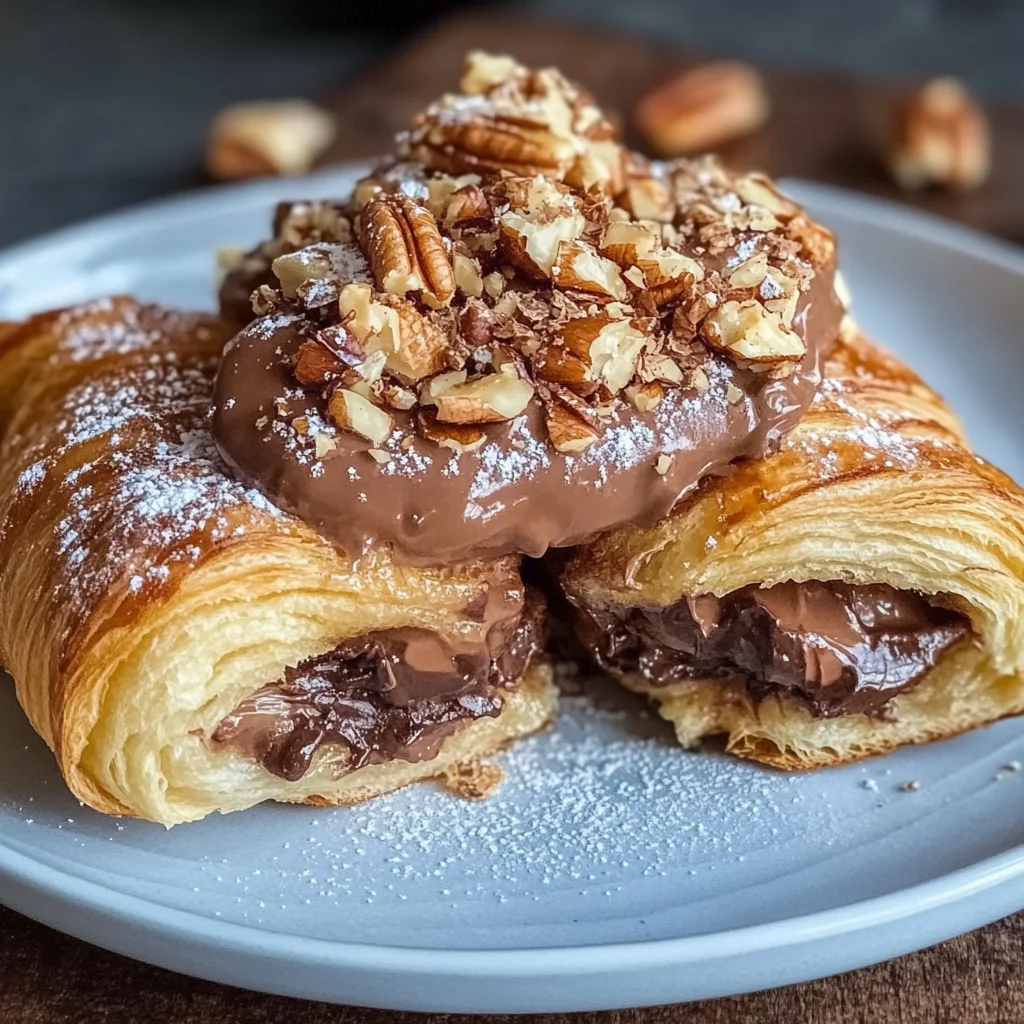 Irresistible Peanut Butter Chocolate Stuffed Croissant French Toast