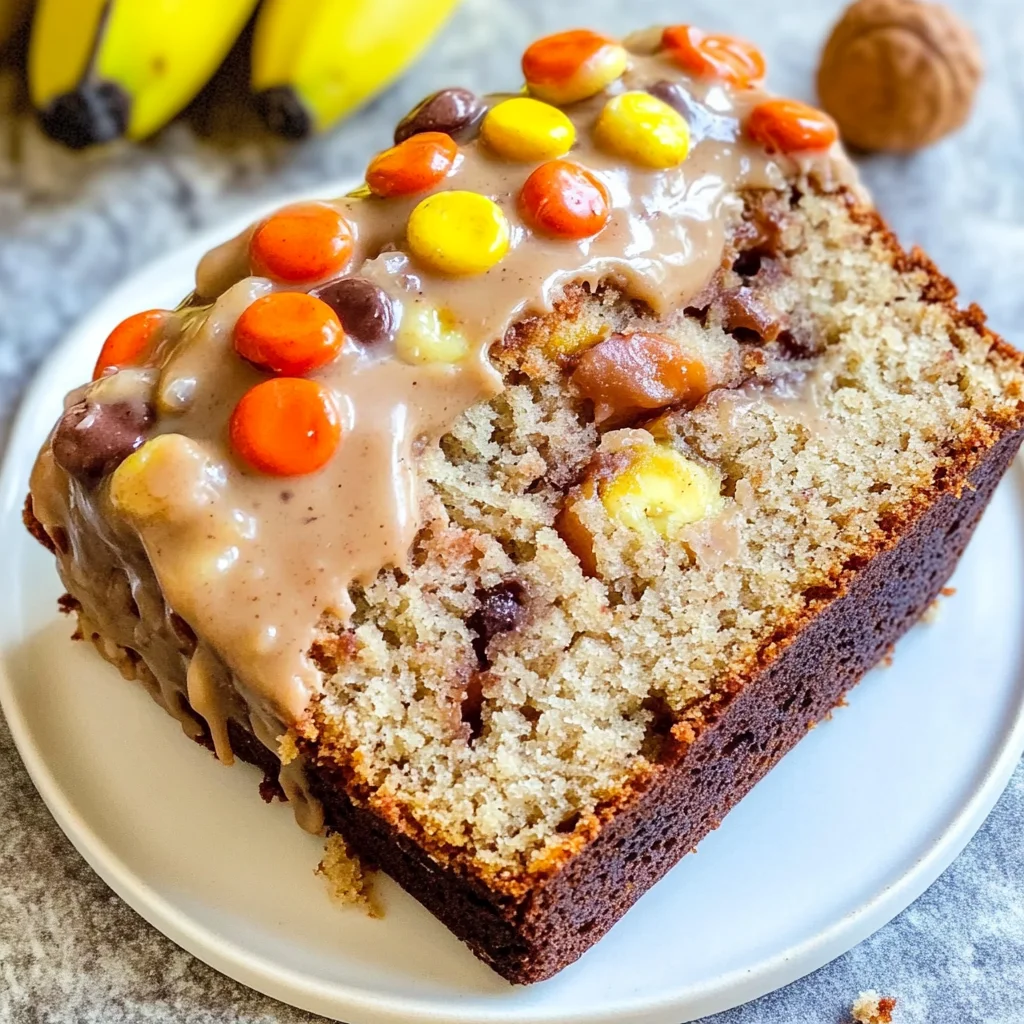 Reese's Pieces Peanut Butter Banana Bread