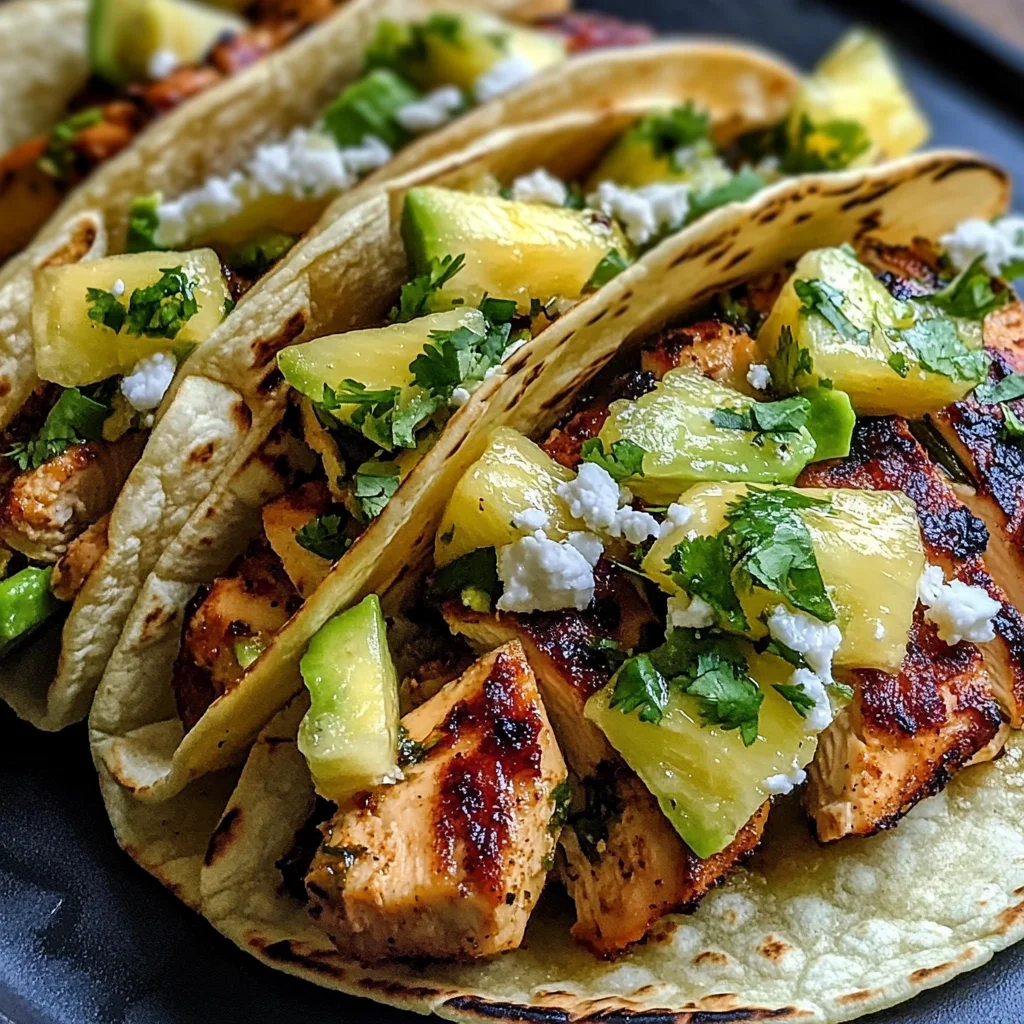 Refreshing Pineapple Chicken Tacos