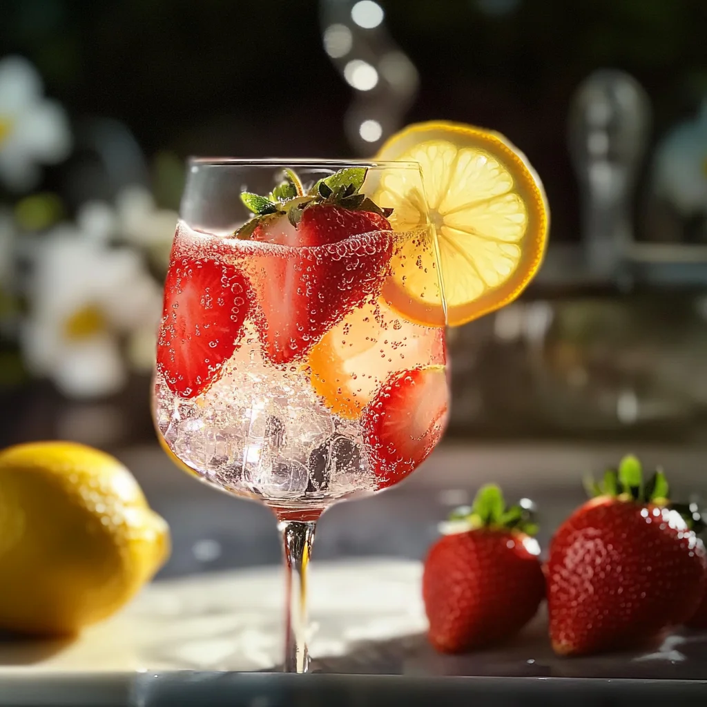 Sparkling Strawberry Lemon Mocktail