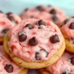 Strawberry Cake Mix Cookies with Chocolate Chips