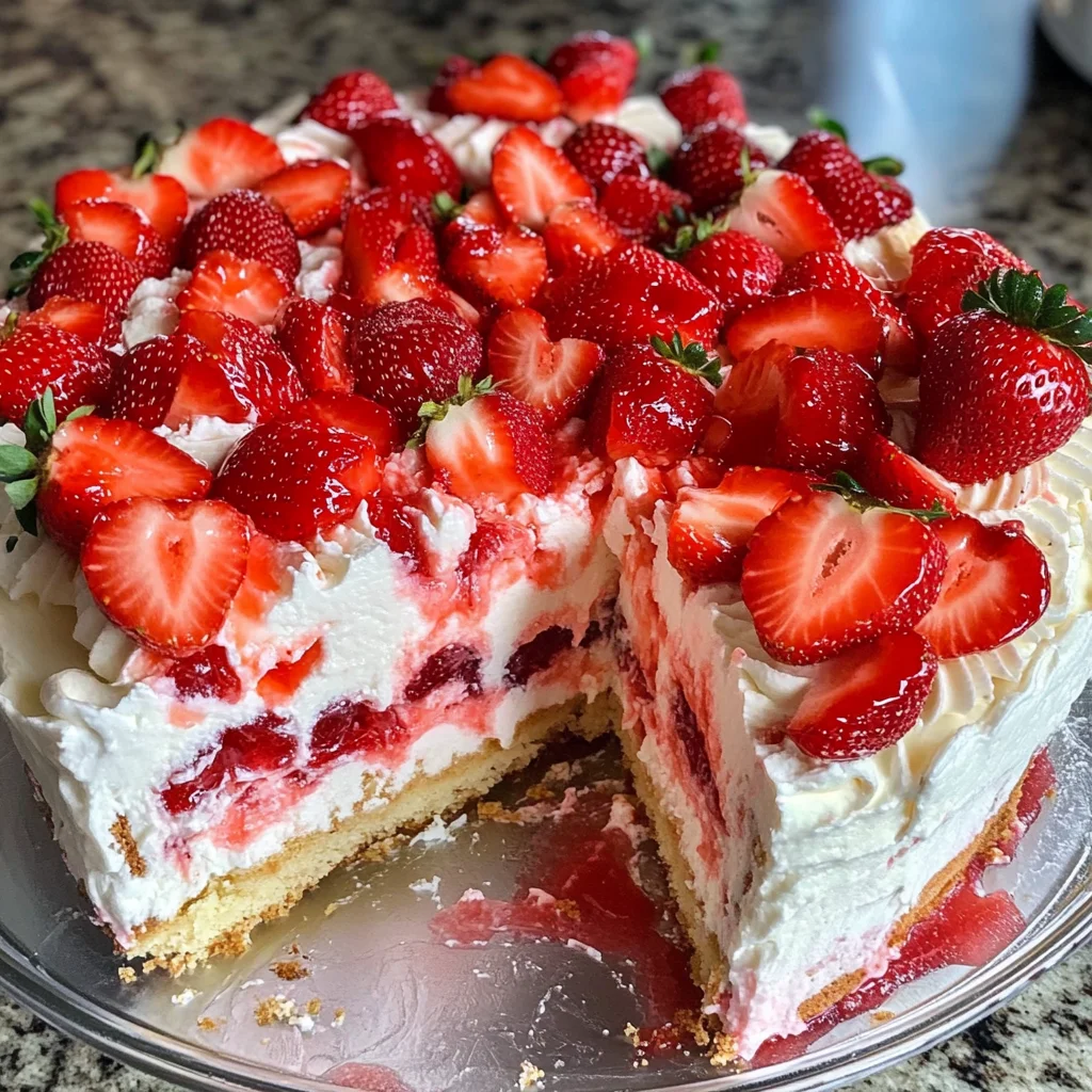 Strawberry Cheesecake Poke Cake