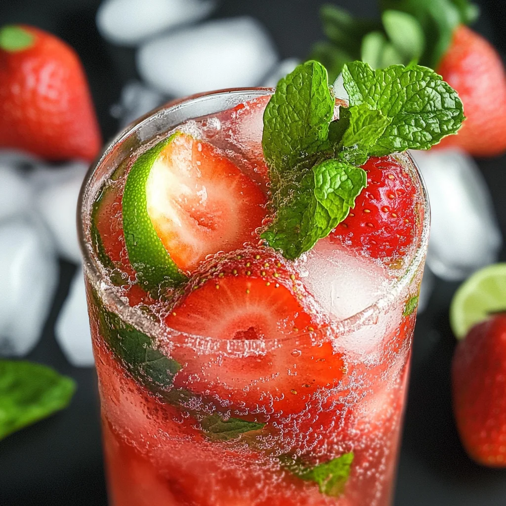 Virgin Strawberry Mojito (Mocktail)