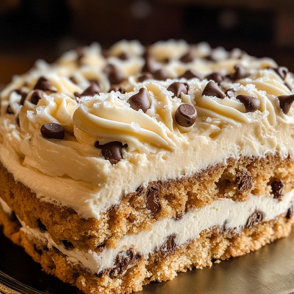 Chocolate Chip Cookie Cake Recipe with Buttercream Frosting