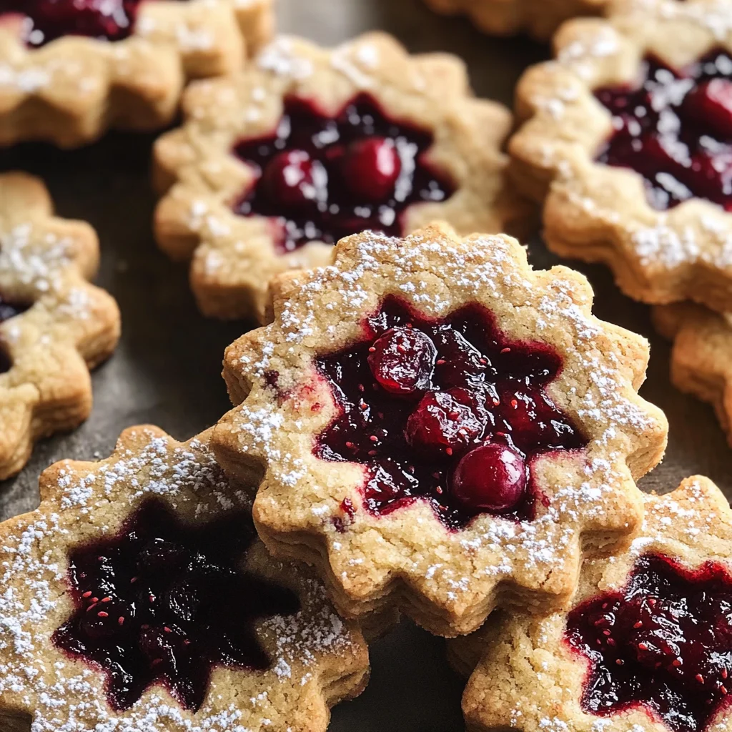 Cranberry Linzer Cookies