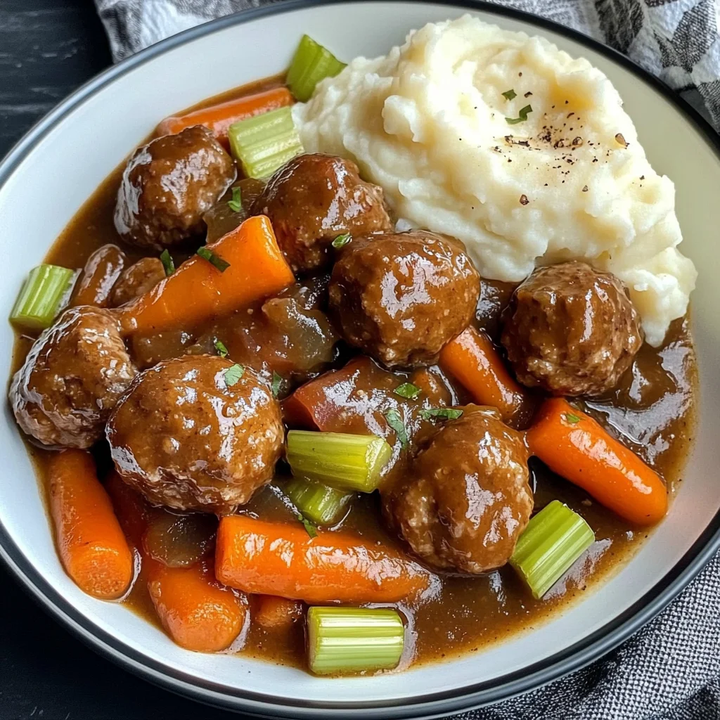 Easy Frozen Meatball Pot Roast (Slow Cooker Dinner Recipe)
