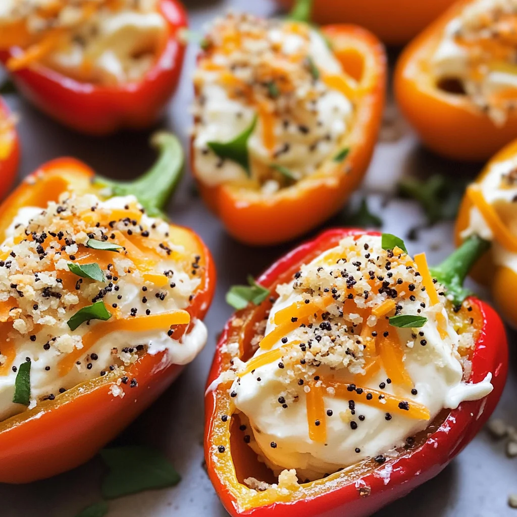 Everything Cream Cheese Stuffed Mini Bell Peppers