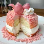 Lychee Cake With Pink Biscuits