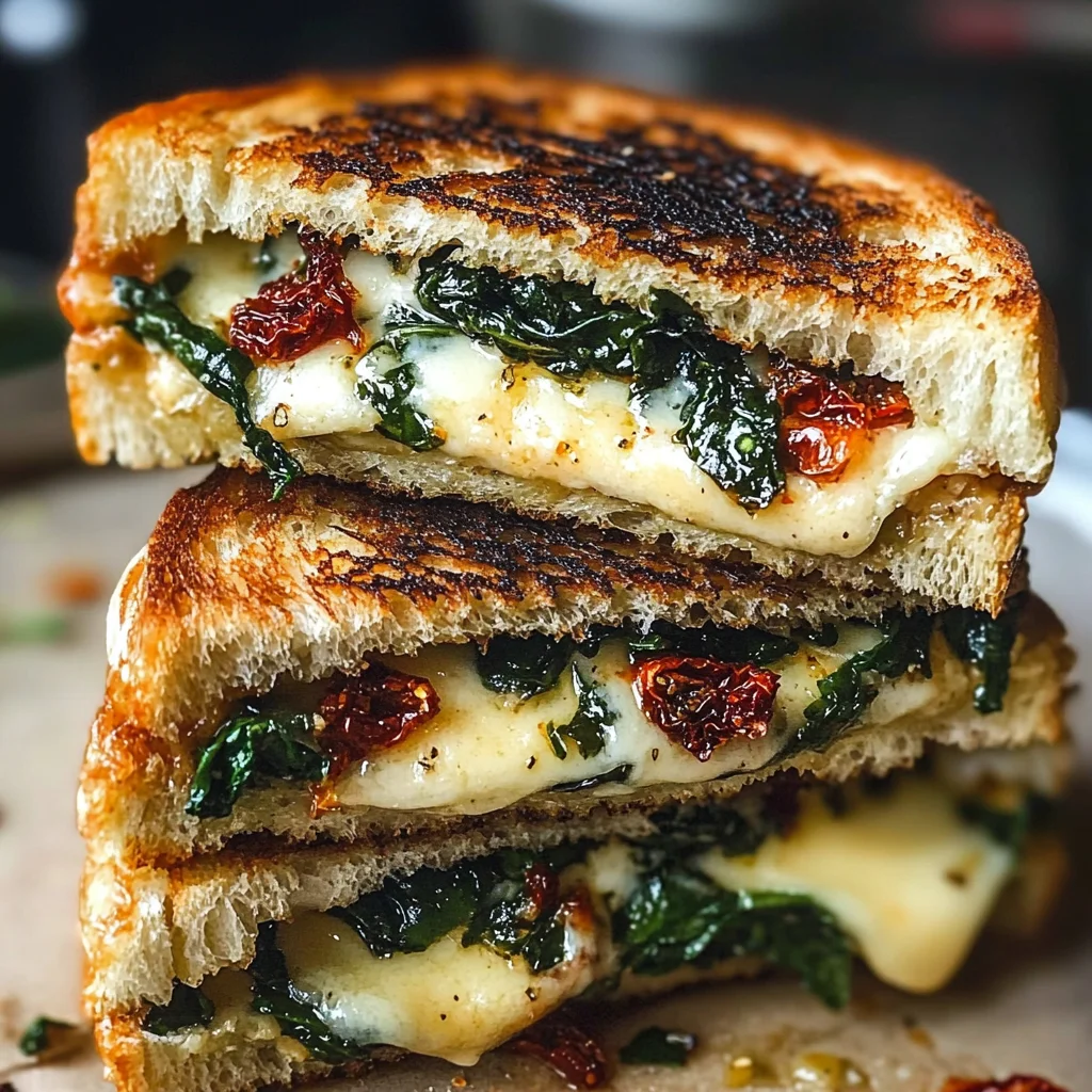 Mediterranean Spinach Grilled Cheese